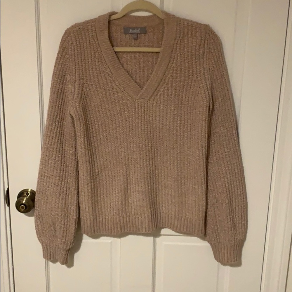 Marled Knitted V neck sweater